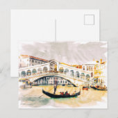 Venetië, Italië -  Waterverf Art Travel Feestdagenkaart (Voorkant / Achterkant)