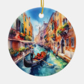 Venetië Italië Waterverf Keramische Kerst Keramisch Ornament (Voorkant)