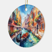 Venetië Italië Waterverf Keramische Kerst Keramisch Ornament (Links)