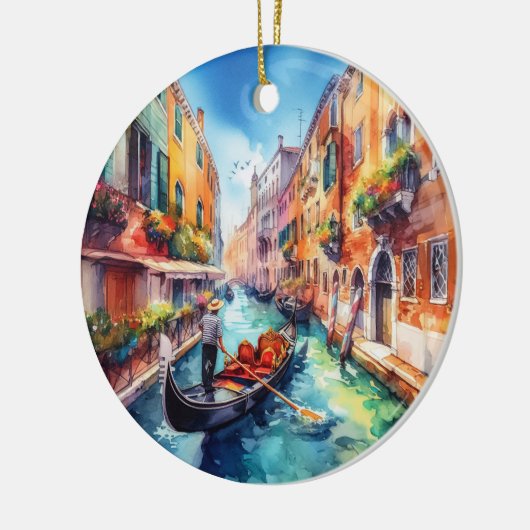 Venetië Italië Waterverf Keramische Kerst Keramisch Ornament (Links)