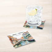 Venetië Italië Waterverf skyline bruiloft Kartonnen Onderzetters (Insitu)