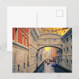 Venetië Italië Waterway Gondola Building #12 Briefkaart