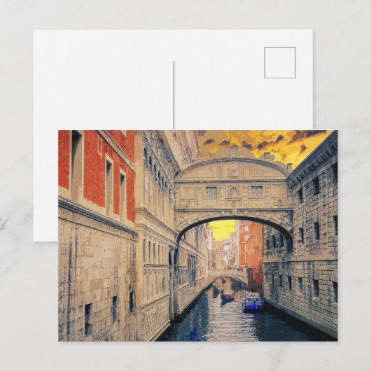 Venetië Italië Waterway Gondola Building #12 Briefkaart (Voorkant / Achterkant)