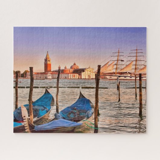 Venetië, Italië Zeilboot met Gondels Legpuzzel (Horizontaal)