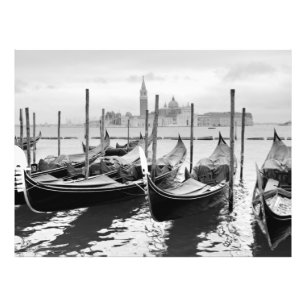 Venetië Italië zwart-wit landschap Foto Afdruk