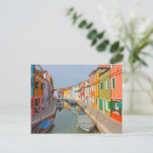 Venetië, kanaal van het eiland Burano, kleine gekl Briefkaart (Staand voorkant)