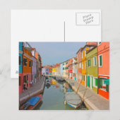 Venetië, kanaal van het eiland Burano, kleine gekl Briefkaart (Voorkant / Achterkant)