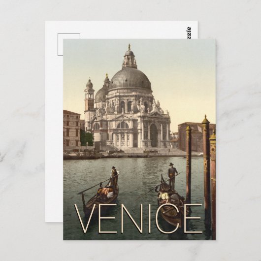 Venetië - Kerk van Salute Gondolas Briefkaart (Voorkant / Achterkant)