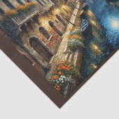 Venetië landschap in de nacht met Van Gogh hemel Tissuepapier (Detail)