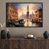 Venetië Landschap: zonsondergang, Grand Canal, San Perfect Poster