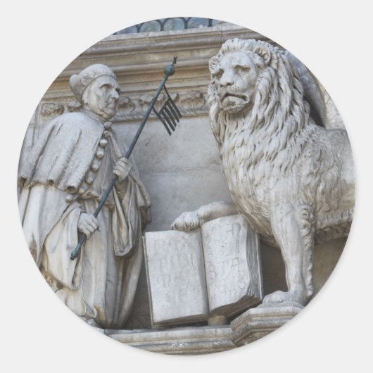 Venetië Leeuw Ronde Sticker (Voorkant)