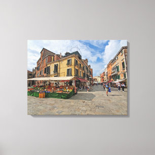 Venetië markt kraampjes uitzicht canvas print