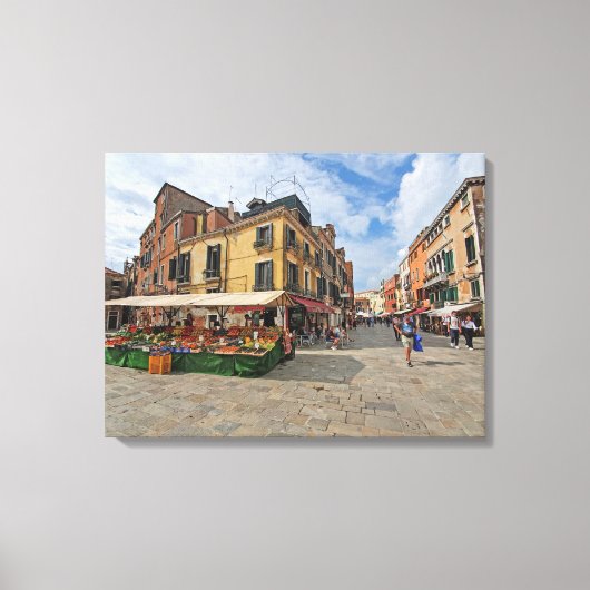Venetië markt kraampjes uitzicht canvas print (Voorkant)