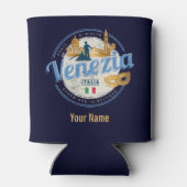 Venetië met gondolier Italië carnaval vintage Blikjeskoeler (Achterkant)