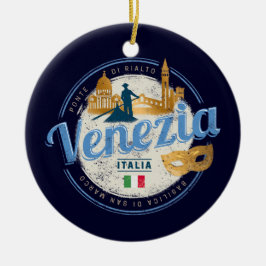 Venetië met gondolier Italië carnaval vintage Keramisch Ornament
