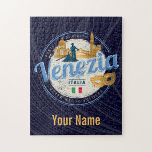 Venetië met gondolier Italië carnaval vintage Legpuzzel