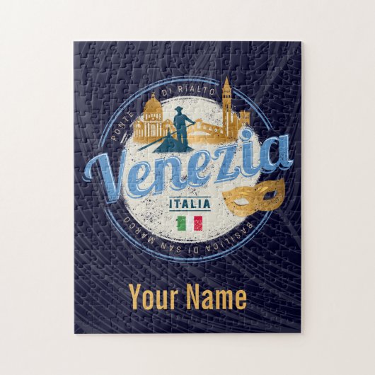 Venetië met gondolier Italië carnaval vintage Legpuzzel (Verticaal)