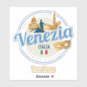 Venetië met gondolier Italië carnaval vintage Sticker (Vel)
