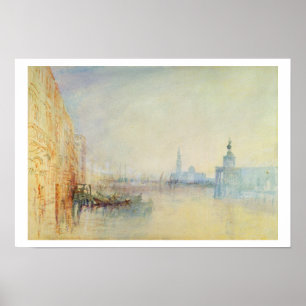 Venetië, Mouth of the Grand Canal, c.1840 (w/c) Poster