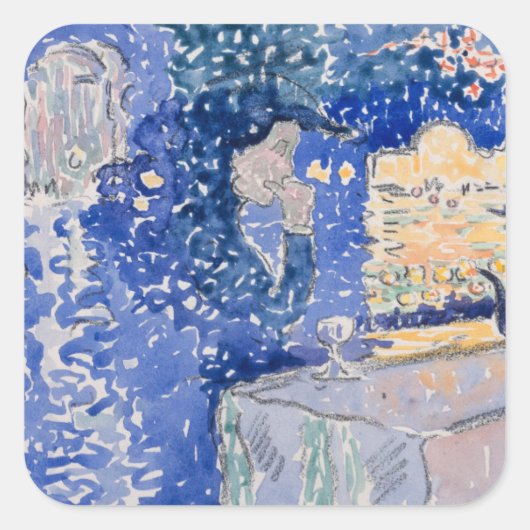 Venetië Night of the Festival of the Redeemer Vierkante Sticker (Voorkant)