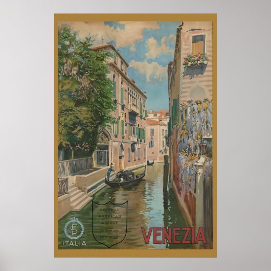  Venetië Poster Canal Gondola (Voorkant)