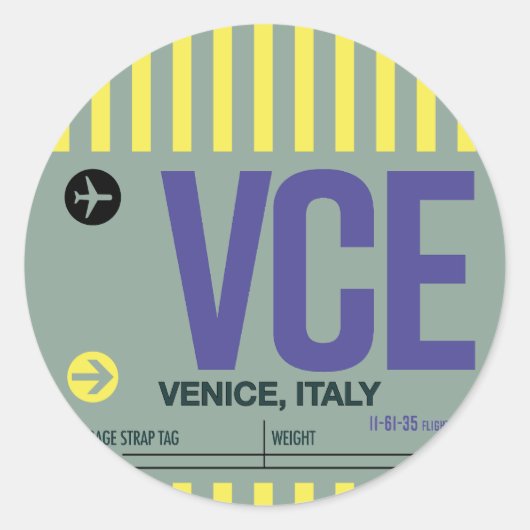 Venetië - Reis Tag Ronde Sticker (Voorkant)