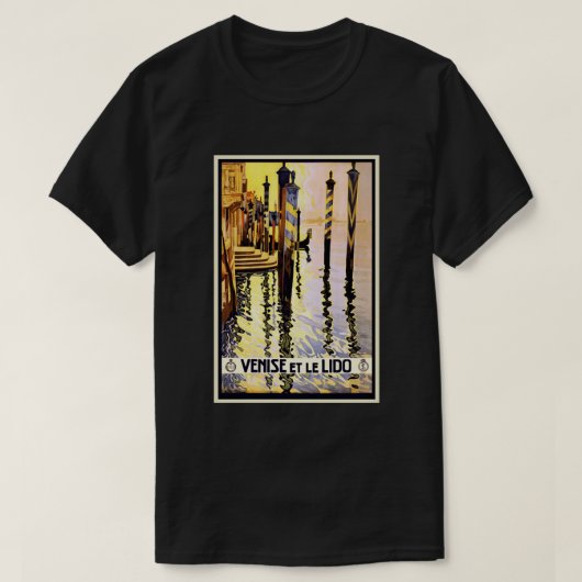 Venetië -  reisbureau Retro T-shirt (Design voorkant)
