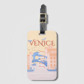 Venetië Reiskunst, Italië, Reiskunst, Retro Bagagelabel (Voorkant (verticaal))