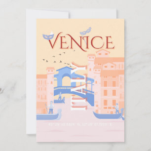 Venetië Reiskunst, Italië, Reiskunst, Retro Kaart