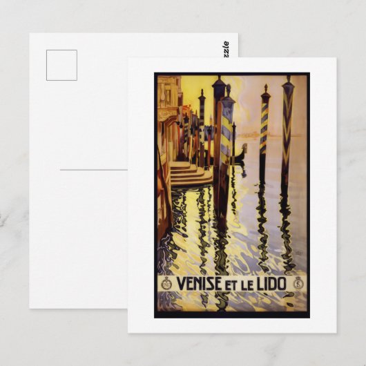 Venetië Reisposter Briefkaart (Voorkant / Achterkant)