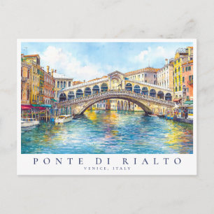 Venetië Rialto Brug Aquarel Italië Reizen Briefkaart