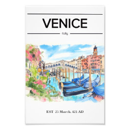 Venetië Rialto Brug watercolor poster