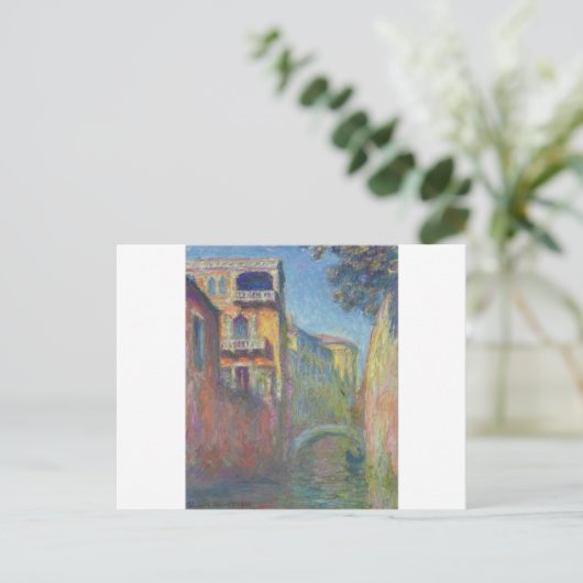 Venetië, Rio DE Santa Salute door Claude Monet Feestdagenkaart (Staand voorkant)