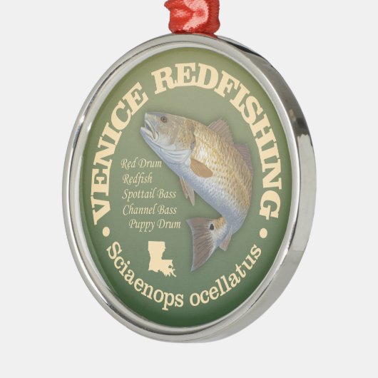 Venetië Roodbaars Metalen Ornament (Links)