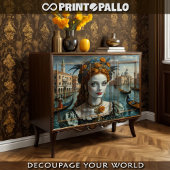 Venetië schoonheid op het balkon tissuepapier