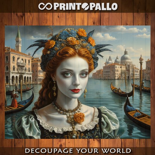 Venetië schoonheid op het balkon tissuepapier