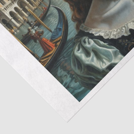 Venetië schoonheid op het balkon tissuepapier (Detail)