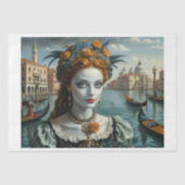 Venetië schoonheid op het balkon tissuepapier (Voorkant)