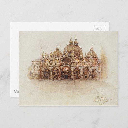 Venetië. Sint Mark's Basilica. door Vasily Surikov Briefkaart (Voorkant / Achterkant)