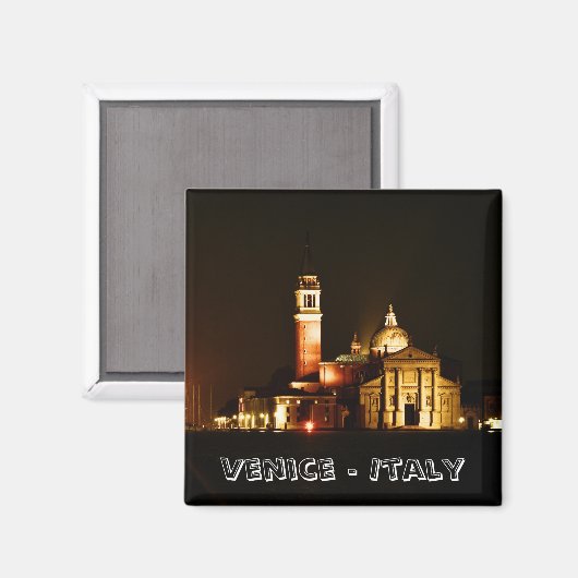 Venetië, stad bij nacht (Fridge Magnet) Magneet (Voorkant / Achterkant)