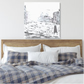 Venetië Stad op de Waterschepen Gebouwen Canvas Afdruk (Insitu (Slaapkamer))