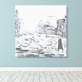Venetië Stad op de Waterschepen Gebouwen Canvas Afdruk (Insitu (Houten vloer))