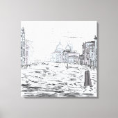 Venetië Stad op de Waterschepen Gebouwen Canvas Afdruk (Voorkant)