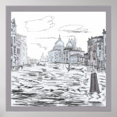 Venetië Stad op de Waterschepen Gebouwen Poster (Voorkant)