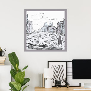 Venetië Stad op de Waterschepen Gebouwen Poster