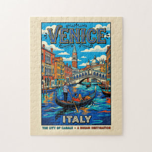 Venetië Stad Van Kanalen Vintage Reisposter Legpuzzel