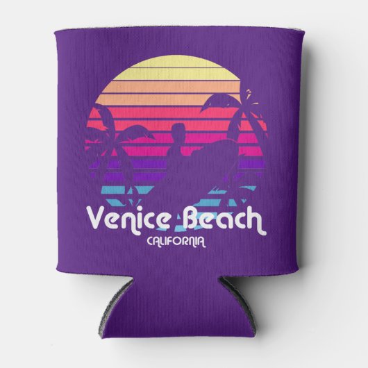  Venetië Strand Californië Zonsondergang Blikjeskoeler (Voorkant)