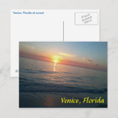 Venetië, strand van Florida op zonsondergang Briefkaart (Voorkant / Achterkant)
