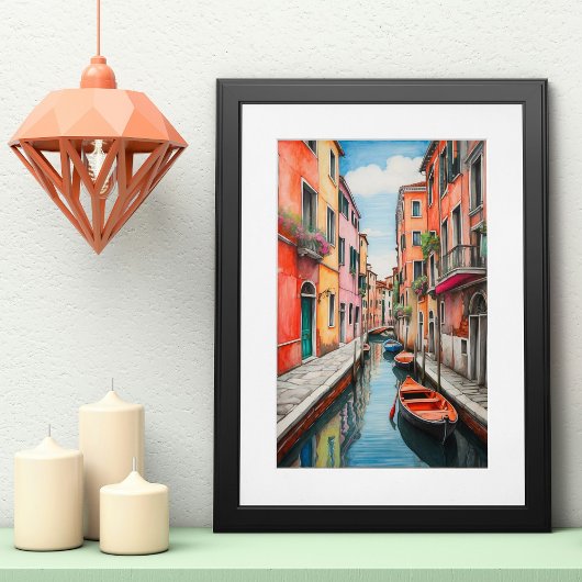 Venetië Street Illustratie Poster