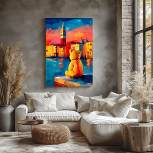 Venetië Teddy Fauvist Zonsondergang Kanaal Print